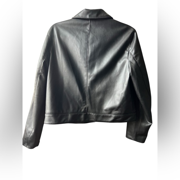Zara Black faux Leather Jacket - Picture 2 of 7
